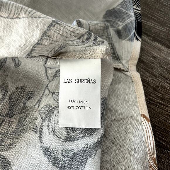 NWT Las Sureñas Clara Portrait Linen Shirt Dress Linen Cotton Animal Floral Sz S - Picture 14 of 16